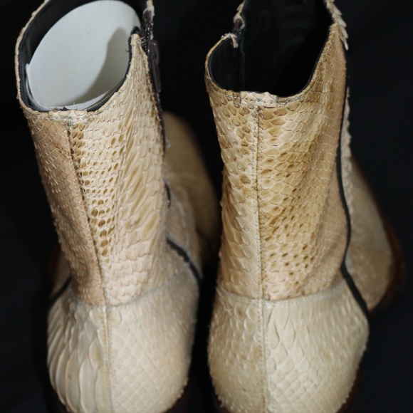 Buttero Beige Python Skin & Leather Boots size 42 - Picture 5 of 9